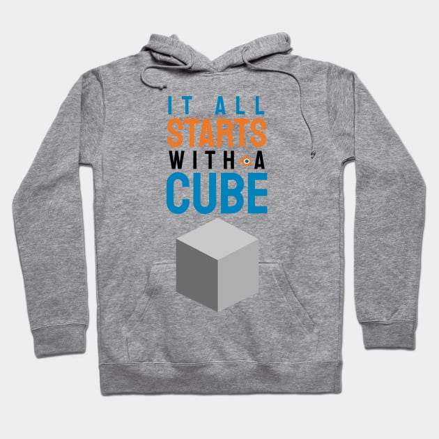 It all starts with a cube / 3d artist gifts / blender lover / CGI artist Hoodie by Anodyle